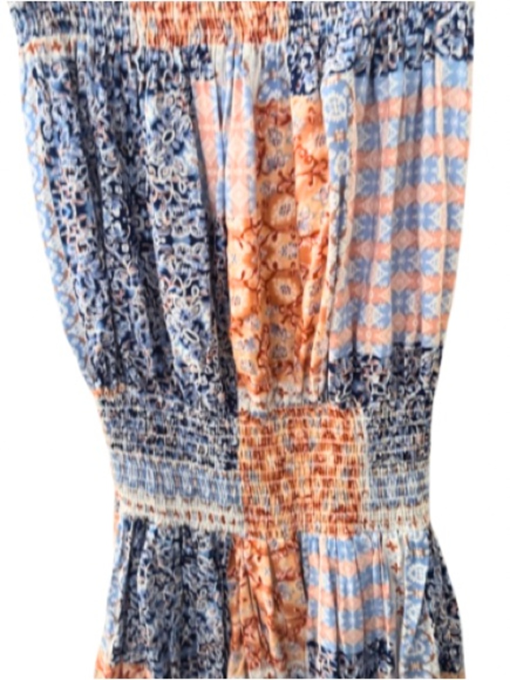 Bohemian Patchwork Blue & Orange Skort